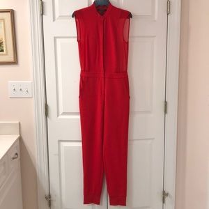 BCBG red jumpsuit